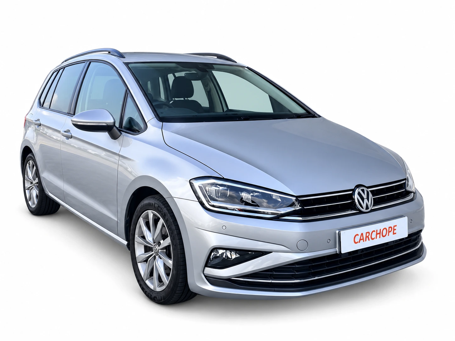 White Volkswagen Golf SV on a clean studio background